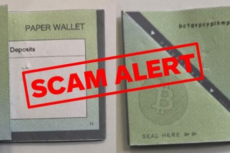 澳洲警方警告：詐騙份子將偽加密貨幣紙錢包放置公共場所，以騙取民眾的加密貨幣