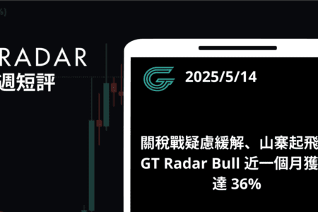 GT Radar 雷達週報 5/14：關稅戰疑慮緩解、山寨起飛｜GT Radar Bull 近一個月獲利達 36%