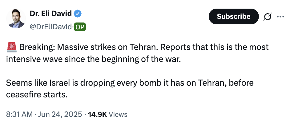 Ceasefire starts.