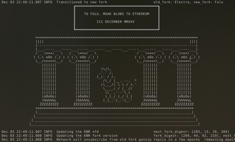 以太坊完成「Fusaka」升級！降低節點成本加速 L2 結算速度，ETH 過去 24 小時漲超 6%